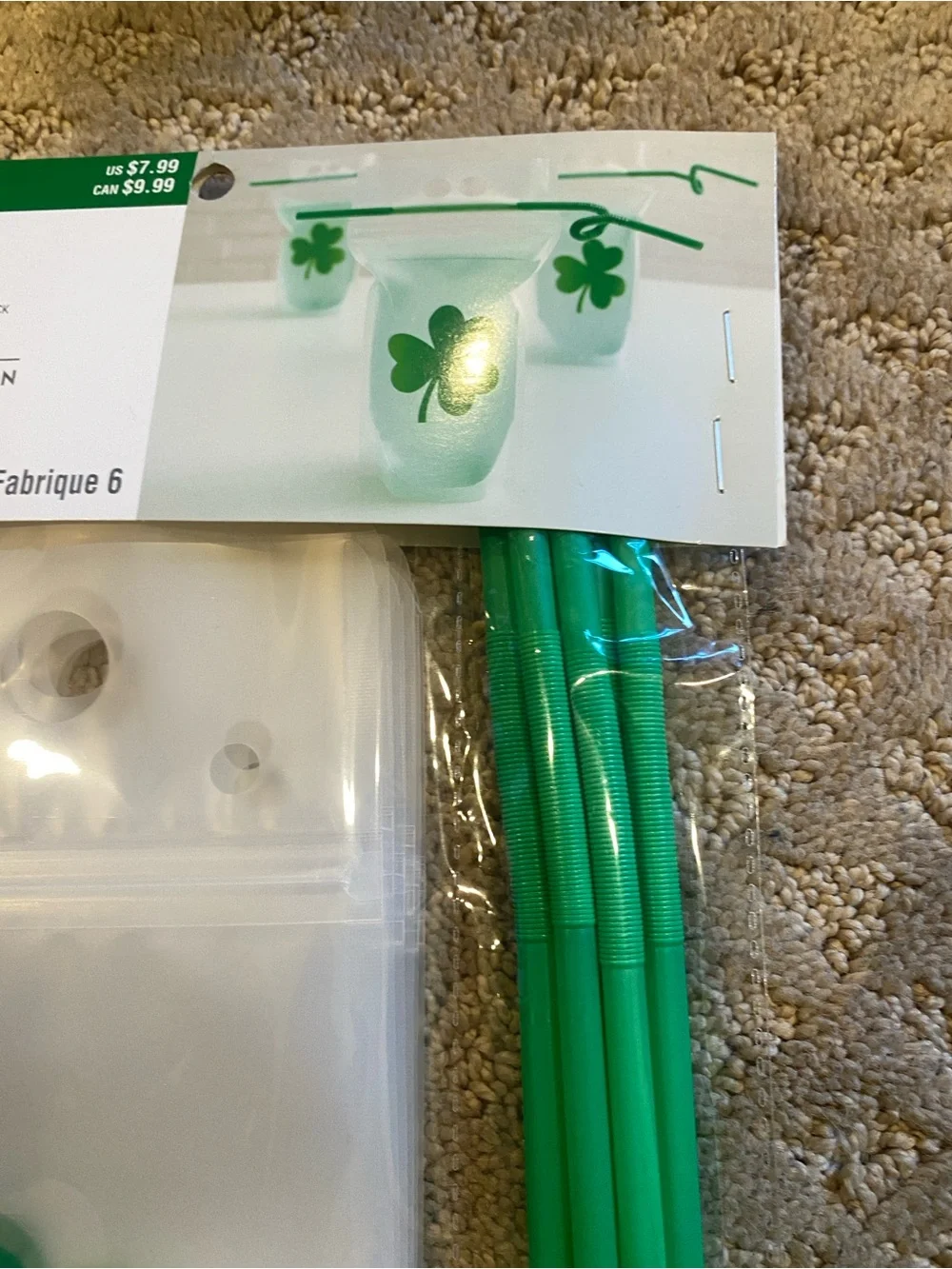 Pouches, Celebrate It Green Shamrock Drink w/Straws